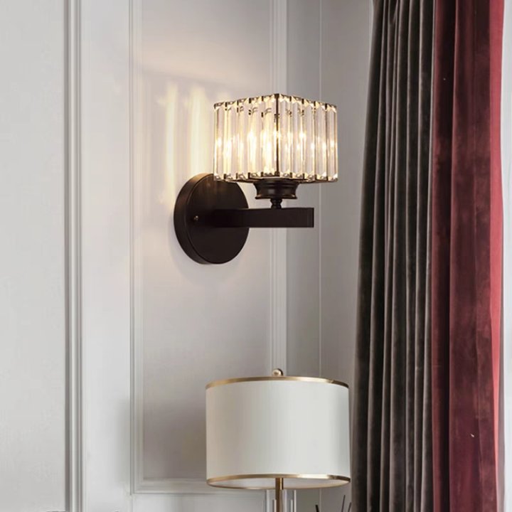 Wandleuchten für Wohnzimmer Kristall Quadrat 24cm