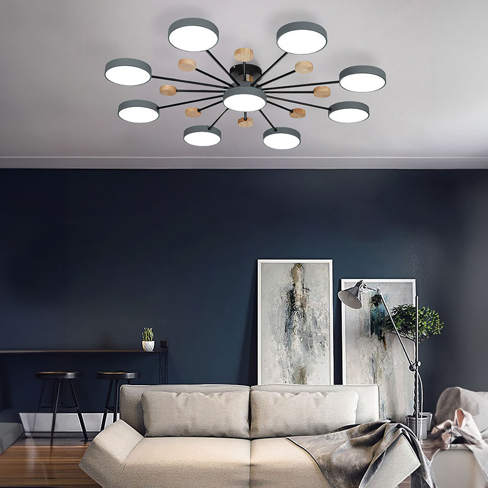 Deckenleuchte Acryl 8+1 Lichter LED Wohnzimmer 95cm