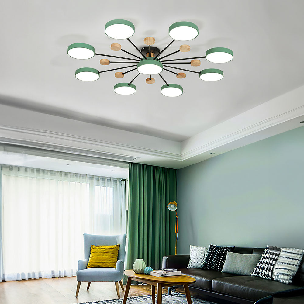 Deckenleuchte Acryl 8+1 Lichter LED Wohnzimmer 95cm