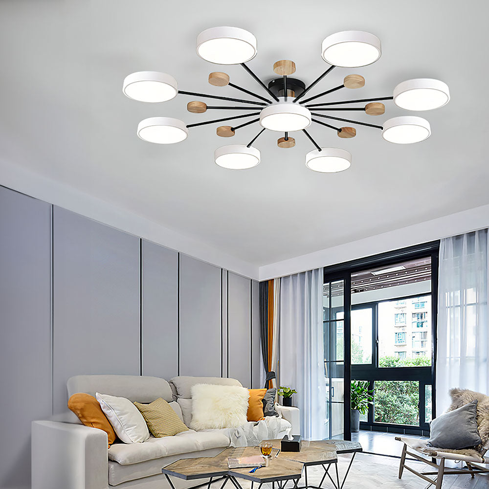 Deckenleuchte Acryl 8+1 Lichter LED Wohnzimmer 95cm
